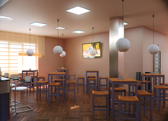 Interior of cafe