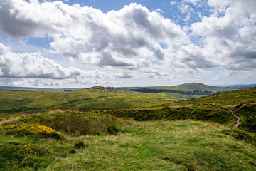 Fototapeta na wymiar Landscape of Dartmoor National Park in late summer