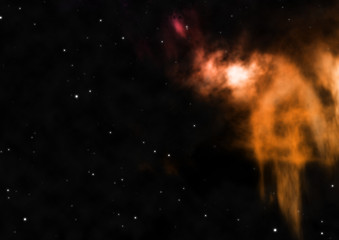 Small part of an infinite star field. 3D rendering