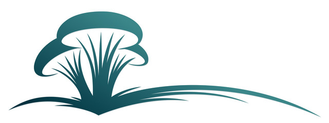 The symbol of forest stylized mushrooms.