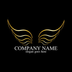 Fototapeta premium wings gold logo vector illustration template-vector