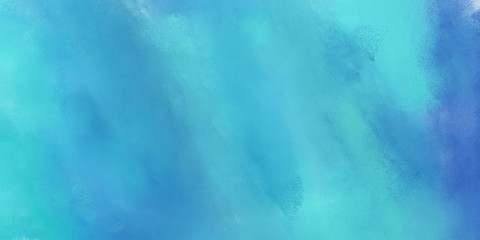 abstract universal background painting with medium turquoise, steel blue and sky blue color and space for text. can be used as wallpaper or texture graphic element