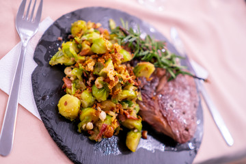 beef steak with vegetables