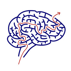 Labyrinth shape design element. Three entrance, one exit and one right way to go, but many paths to deadlock.