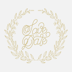 Gold leaf Rope frame on a white background