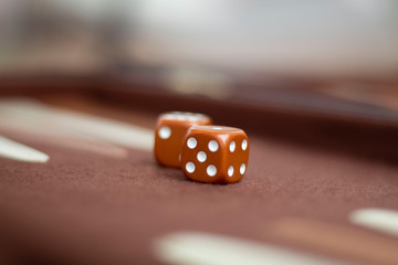 Dice on table