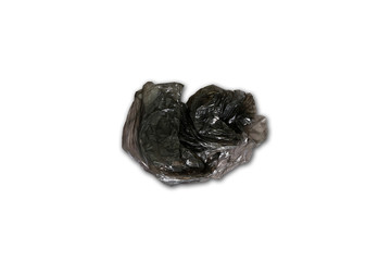 Black plastic garbages bag isolated on a white background