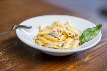 Italian pasta on a plate