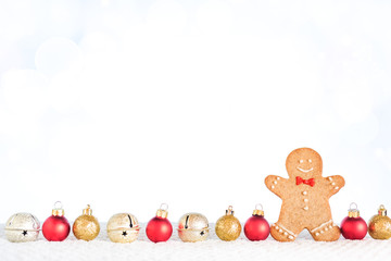 Christmas composition with gingerbread man