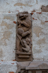 Stone carved temple in Khajuraho, Madhya Pradesh, India