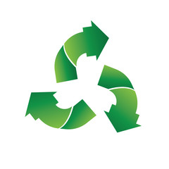 green arrow recycle logo vector icon template