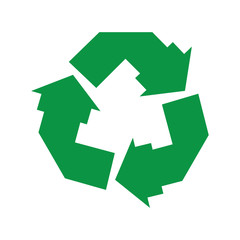 Obraz premium green arrow recycle logo vector icon template