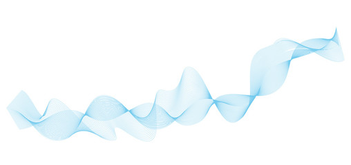 abstract blue wave lines on white background