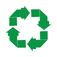 green arrow recycle logo vector icon template