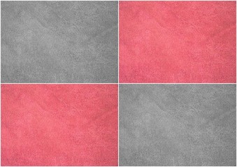 Fototapeta premium The texture of genuine leather. Suede. Collage. Gray and pink.