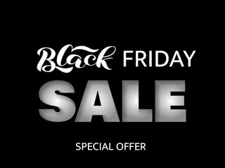 Black friday sale lettering. Quote for card. Vector illustration