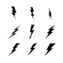 lightning thunderbolt electricity logo design template