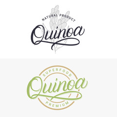 Quinoa hand written lettering logo