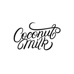 Coconut milk hand written lettering
