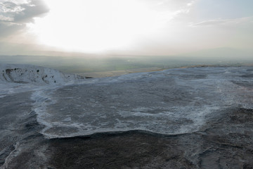 Travertine pools and terraces in Pamukkale, Turkey