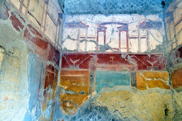 Frescos in Herculaneum, Italy