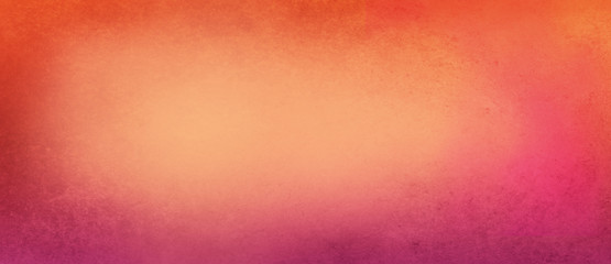 colorful orange background with pink texture on borders in bright sunset colors with soft blank pastel peach center, abstract textured website banner or header