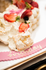 Happy birthday! birthday cake with candles.