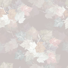 Fototapeta na wymiar Seamless pattern of grape leaves.Motives on white and color background.