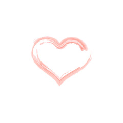 Pink heart, watercolor vector symbol for valentine day decoration. Watercolor heart in red icon.