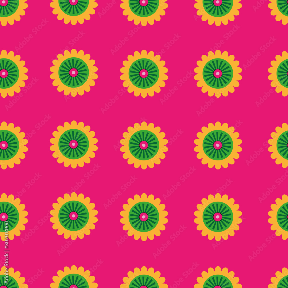 Poster colorful flowers pattern print background design version