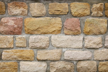 Mauer, Stein auf Stein, farbig, wall