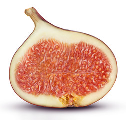ripe fig cut isolated on a white background