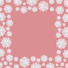 Christmas Paper Snowflakes Frame Background