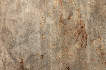 Rusty old sheet metal background. Corrosion of iron.
