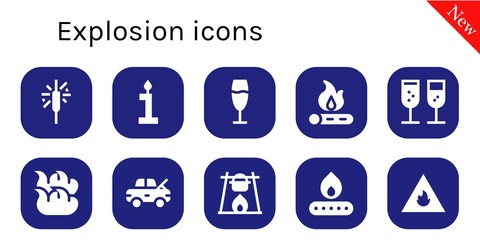 Modern Simple Set of explosion Vector filled Icons