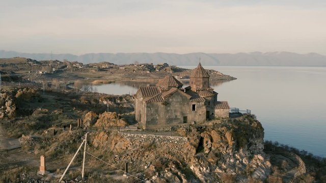 Aerial view of Hayravank Monastery in Armenia