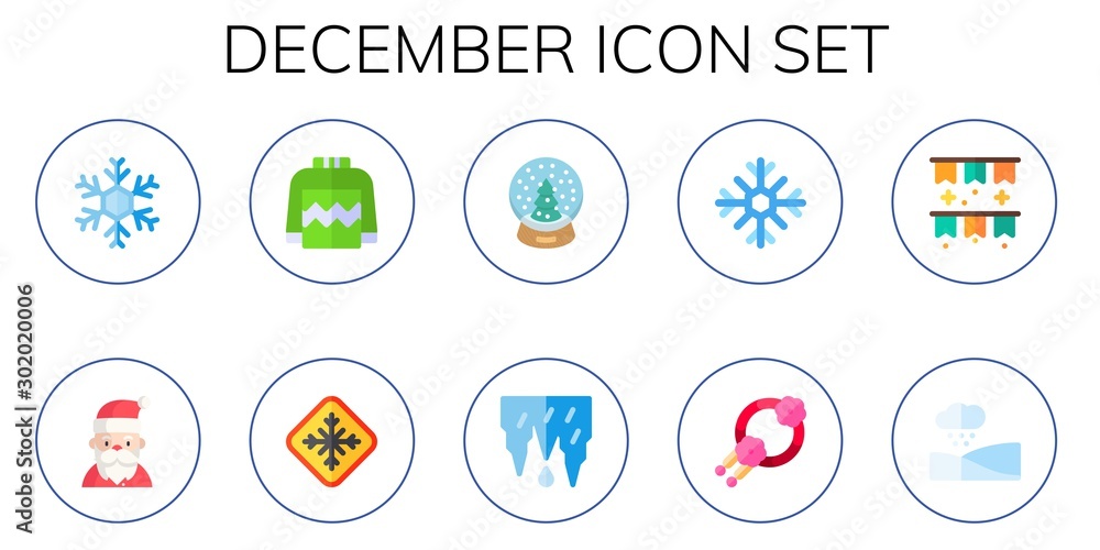 Canvas Prints december icon set