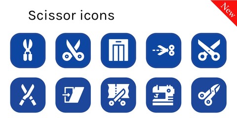 Modern Simple Set of scissor Vector filled Icons