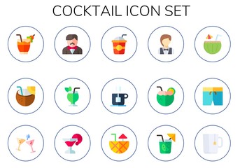 Modern Simple Set of cocktail Vector flat Icons
