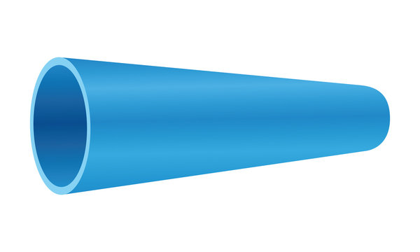 Blue PVC pipe on white background. Vector and illustration design.
