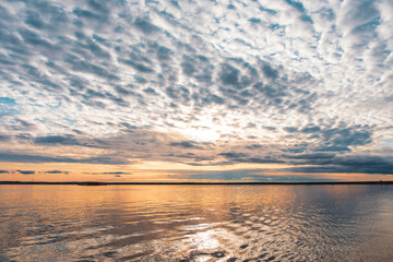 .Beautiful orange sea sunset. Baltic Sea
