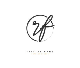 R F RF Beauty vector initial logo, handwriting logo of initial signature, wedding, fashion, jewerly, boutique, floral and botanical with creative template for any company or business.