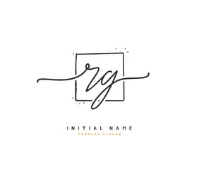 R G RG Beauty vector initial logo, handwriting logo of initial signature, wedding, fashion, jewerly, boutique, floral and botanical with creative template for any company or business.