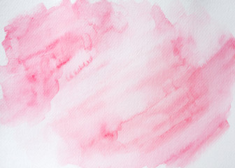 Abstract pink background.  Watercolor paint on white paper.