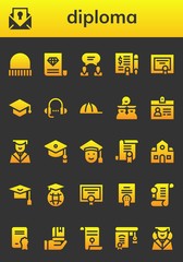 diploma icon set