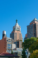 Skyline Scene with different Skyscrapers near Union Square Park 