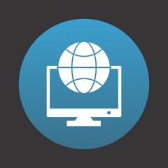 Globe Internet Web Online Monitor Icon For Your Design,websites and projects.