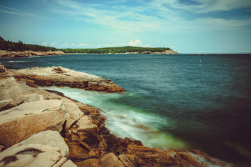 The coastline in  Road at Acadia National Park