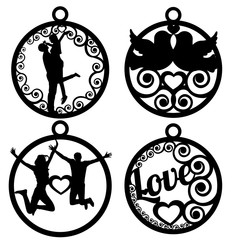 patterns of christmas balls for laser cutting