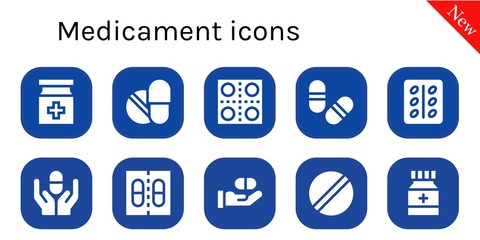 medicament icon set